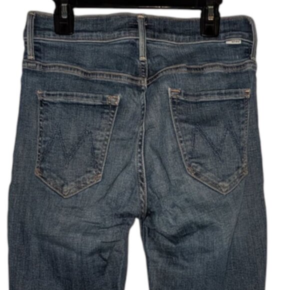MOTHER The Insider Crop Step Fray Girl Crush High Rise Waist Bootcut Leg Jeans 4 - Picture 8 of 10